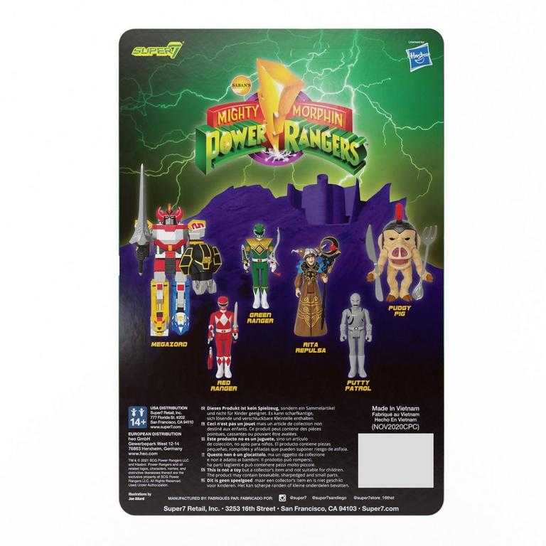 MMPR: Reaction - Green Ranger - Super 7 (Mighty Morphin Power Rangers) action figure collectible [Barcode 840049811553] - Main Image 2