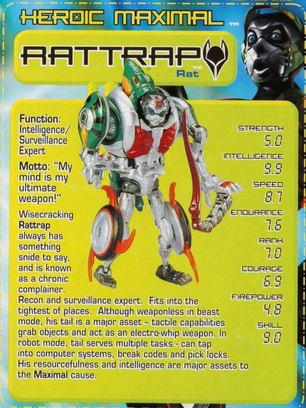 Transformers Beast Machine: Rattrap - Hasbro (Beast Machines) action figure collectible [Barcode 076930804926] - Main Image 3