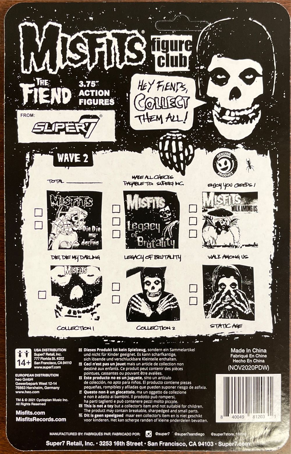 Misfits Legacy Of Brutality Reaction - Super 7 action figure collectible [Barcode 840049812031] - Main Image 2