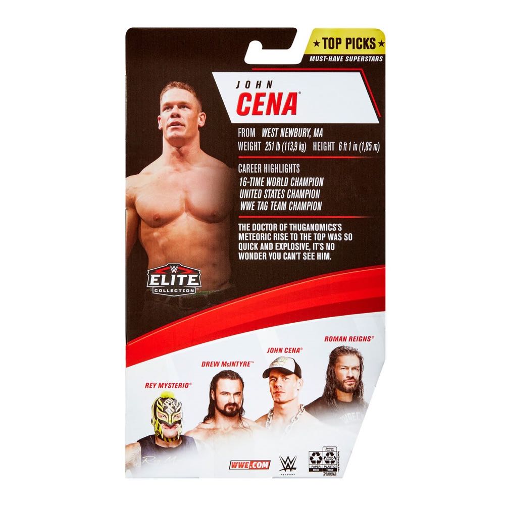 John Cena WWE Elite Series Top Pick - Mattel Wwe (WWE Elite Series Top Picks 2021) action figure collectible [Barcode 887961921922] - Main Image 2