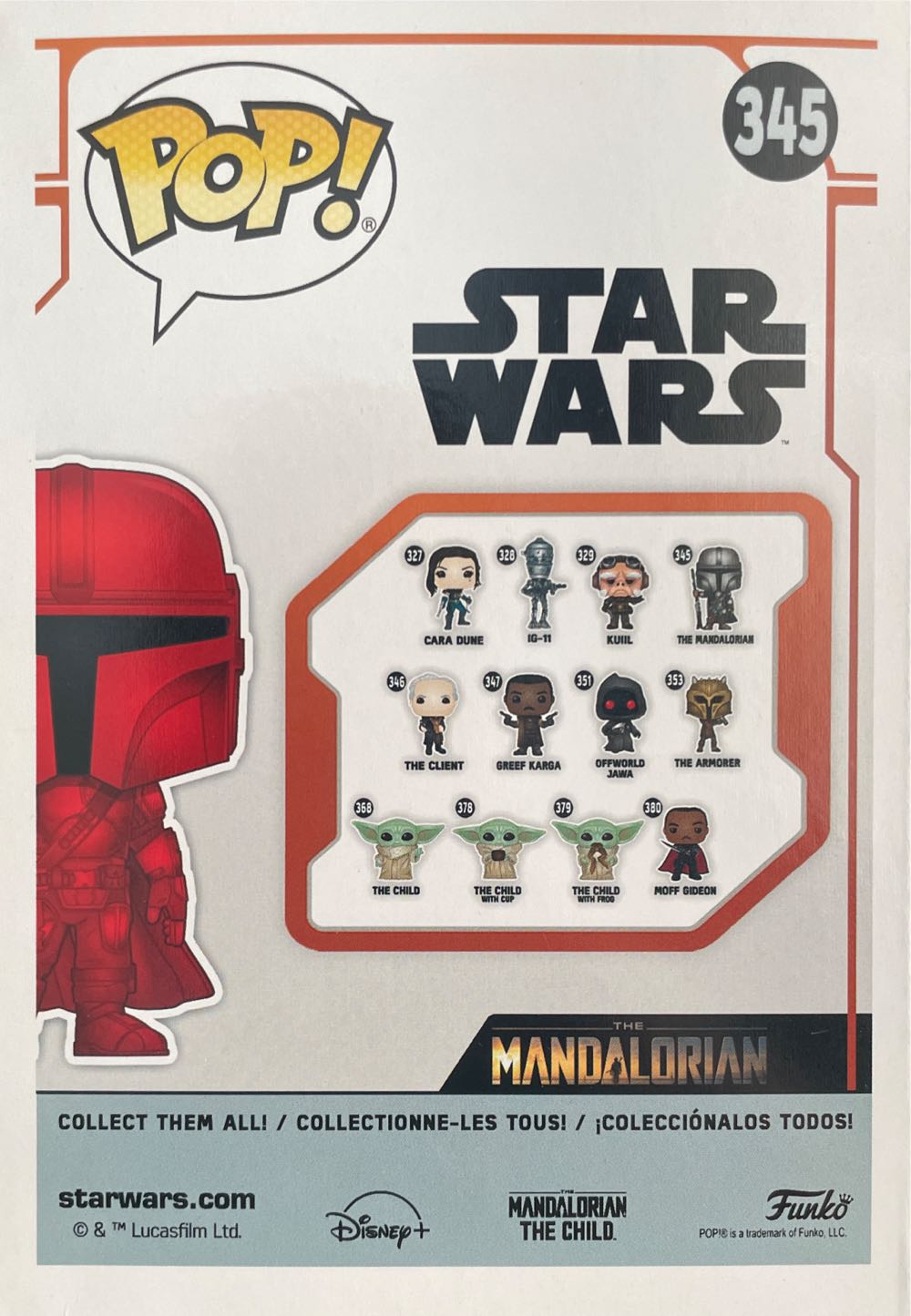Funko Pop! Star Wars: The Mandalorian Mando Red Metallic - Funko (Funko Pop) action figure collectible [Barcode 889698526968] - Main Image 2