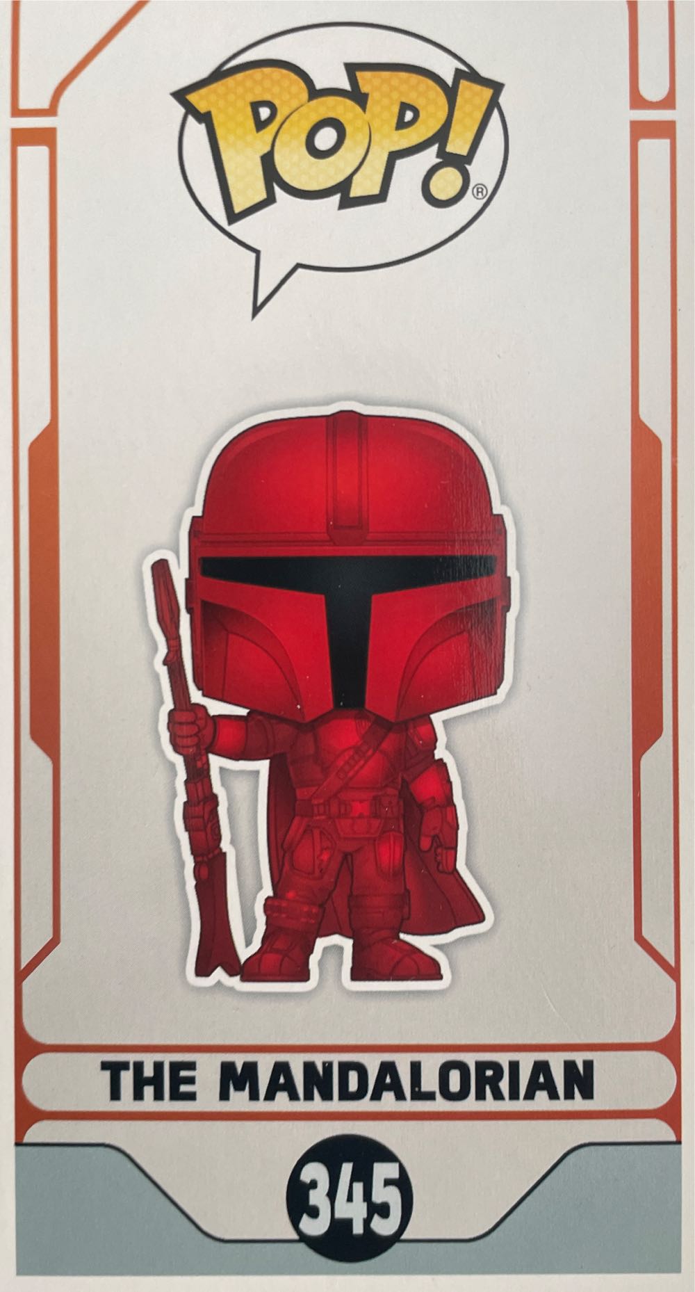 Funko Pop! Star Wars: The Mandalorian Mando Red Metallic - Funko (Funko Pop) action figure collectible [Barcode 889698526968] - Main Image 3