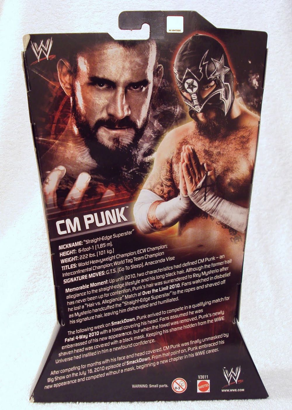 CM Punk (SES) “Loose” Complete - Mattel (WWE Elite Collection) action figure collectible [Barcode 027084971835] - Main Image 3