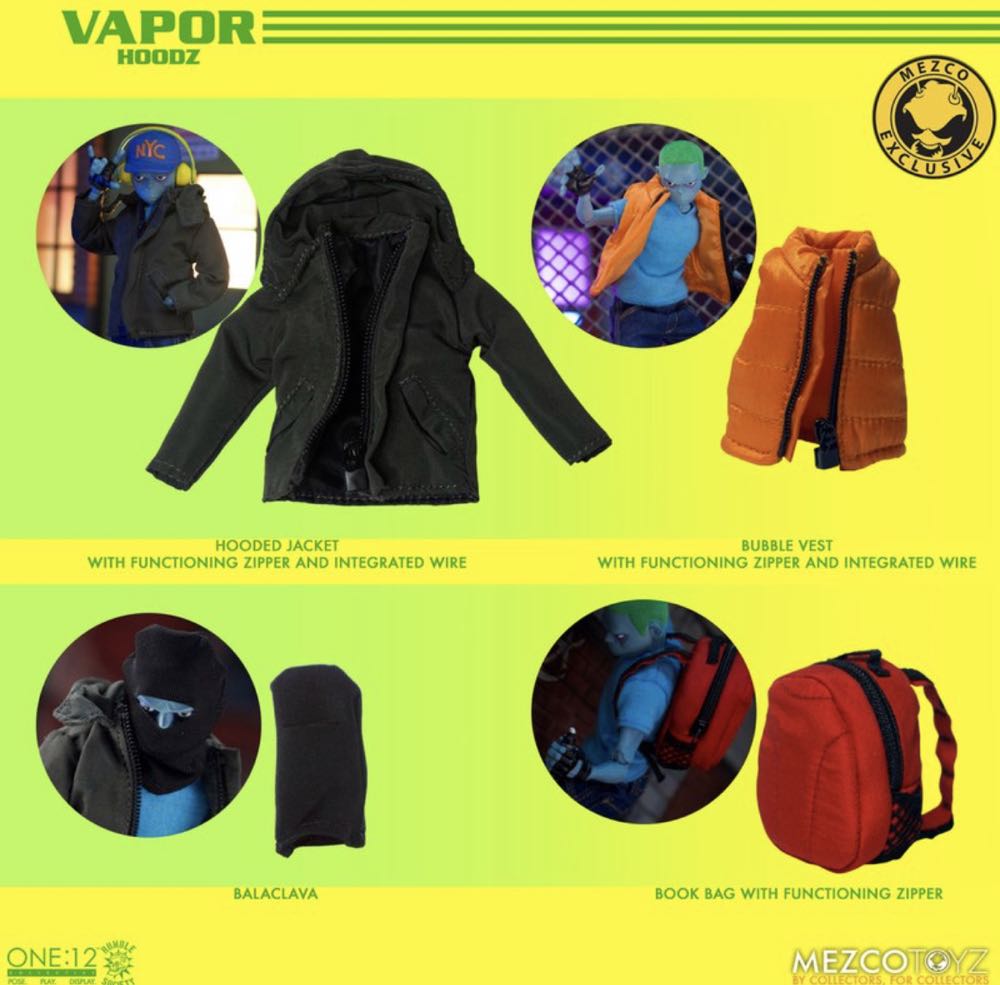 Hoodz: Vapor - Mezco (Mezco One:12 Collective) action figure collectible [Barcode 696198760743] - Main Image 2