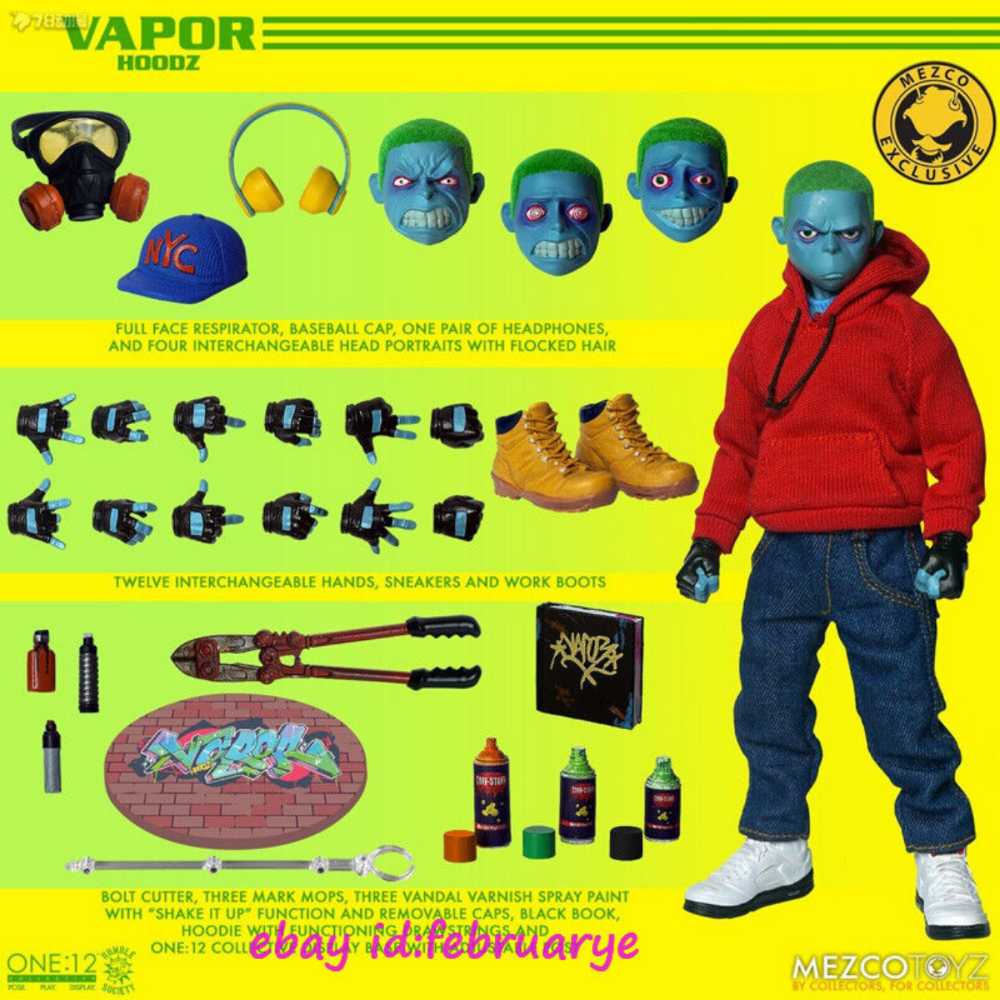 Hoodz: Vapor - Mezco (Mezco One:12 Collective) action figure collectible [Barcode 696198760743] - Main Image 3