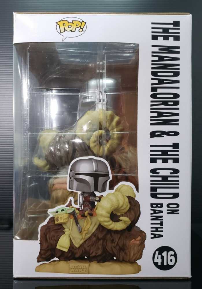 The Mandalorian & The Child On Bantha: Fun‚ko P‚o‚p‚! Vinyl Figure Bundle With 1 Official S.w. Theme Compatible Trading Card 416 52373 - Funko (Television) action figure collectible [Barcode 889698523738] - Main Image 3