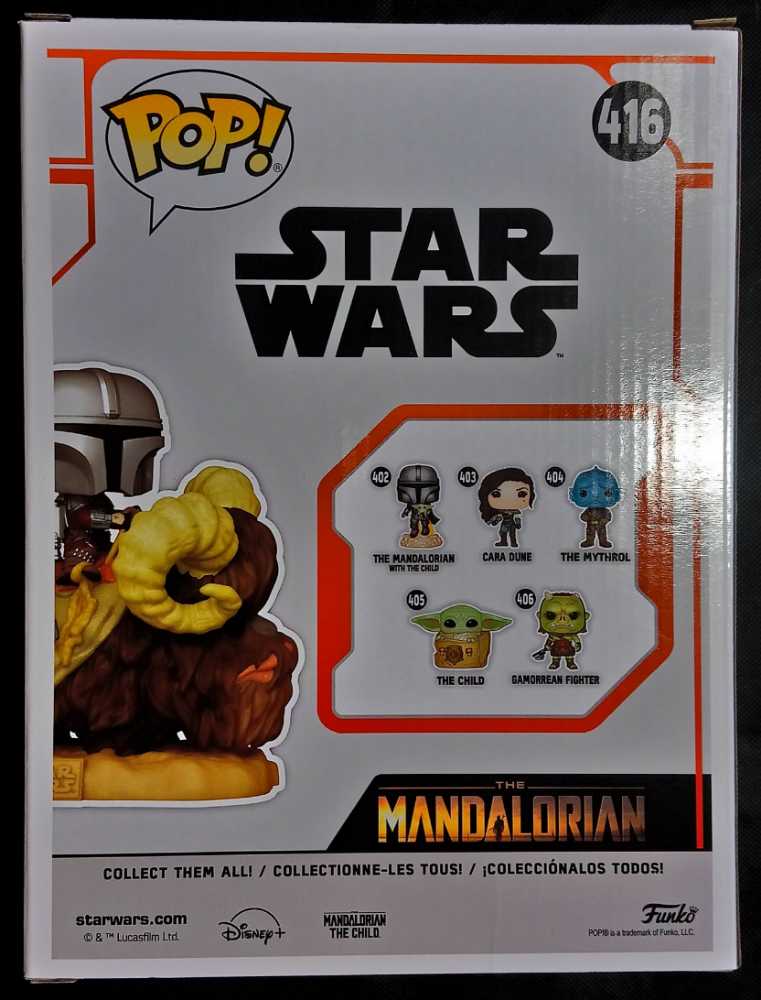 The Mandalorian & The Child On Bantha: Fun‚ko P‚o‚p‚! Vinyl Figure Bundle With 1 Official S.w. Theme Compatible Trading Card 416 52373 - Funko (Television) action figure collectible [Barcode 889698523738] - Main Image 4