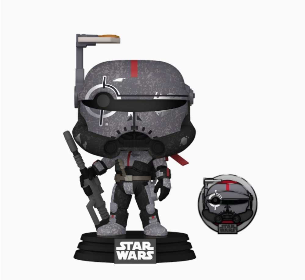 Funko Pop! Movies: Star Wars Crosshair (Kamino) Across The Galaxy Amazon Exclusive  with pin TBB - Funko (The Bad Batch Animated Series) action figure collectible [Barcode 889698554954] - Main Image 3