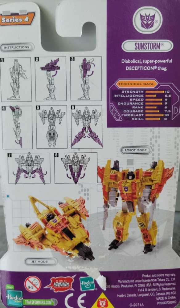 Sunstorm Legends Carded - Hasbro (Cybertron) action figure collectible [Barcode 653569155065] - Main Image 3