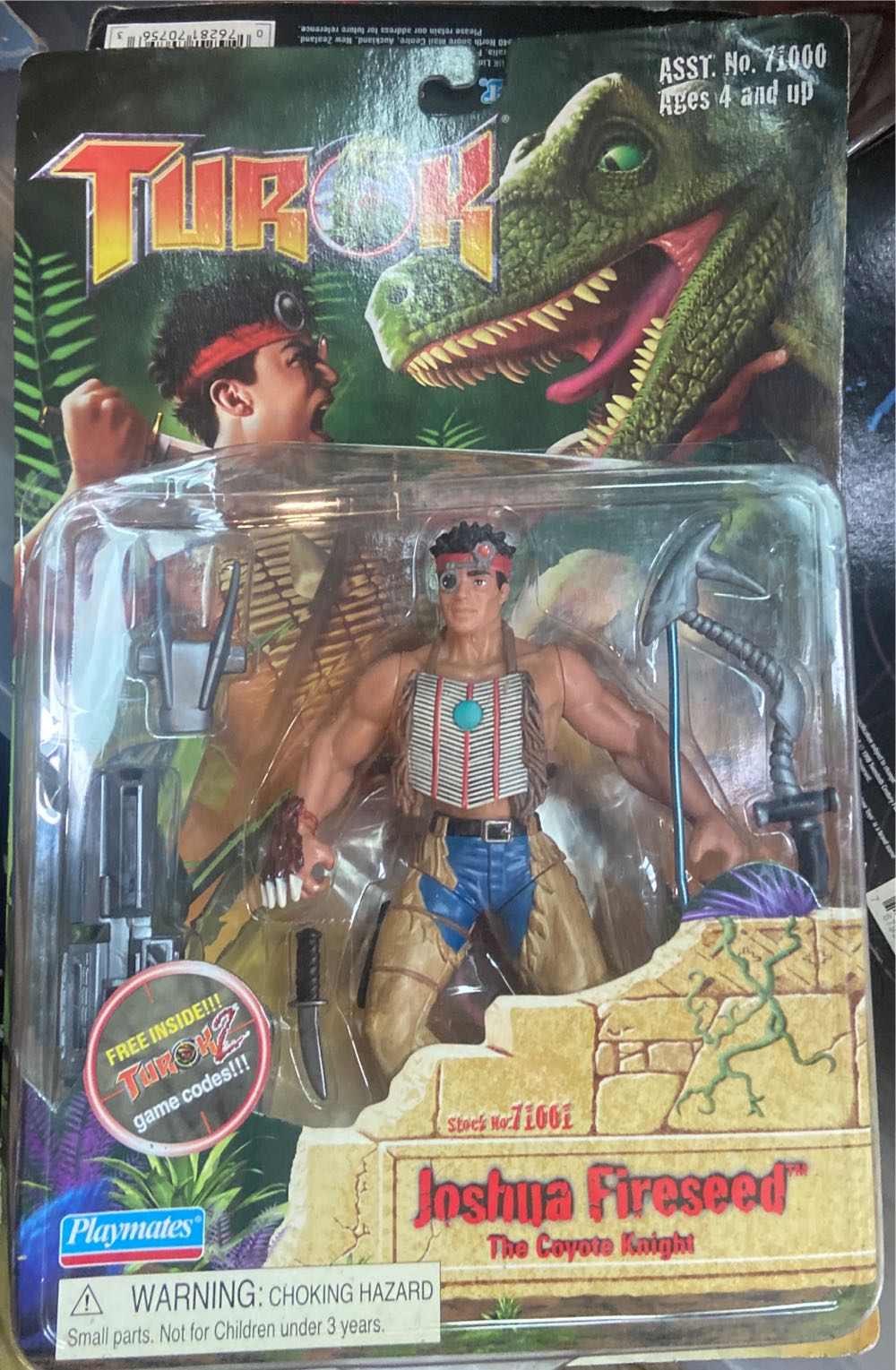 Turok Dinosaur Hunter Joshua Fireseed 6” Figure W Bow Playmates 71001  action figure collectible [Barcode 043377710011] - Main Image 2