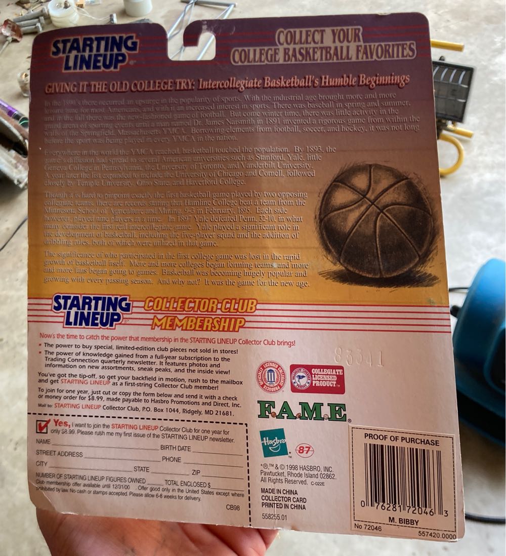 Fame College Basketball Starting Lineup Mike Bibby Arizona Wildcats - Mattel Inc action figure collectible [Barcode 076281720463] - Main Image 2