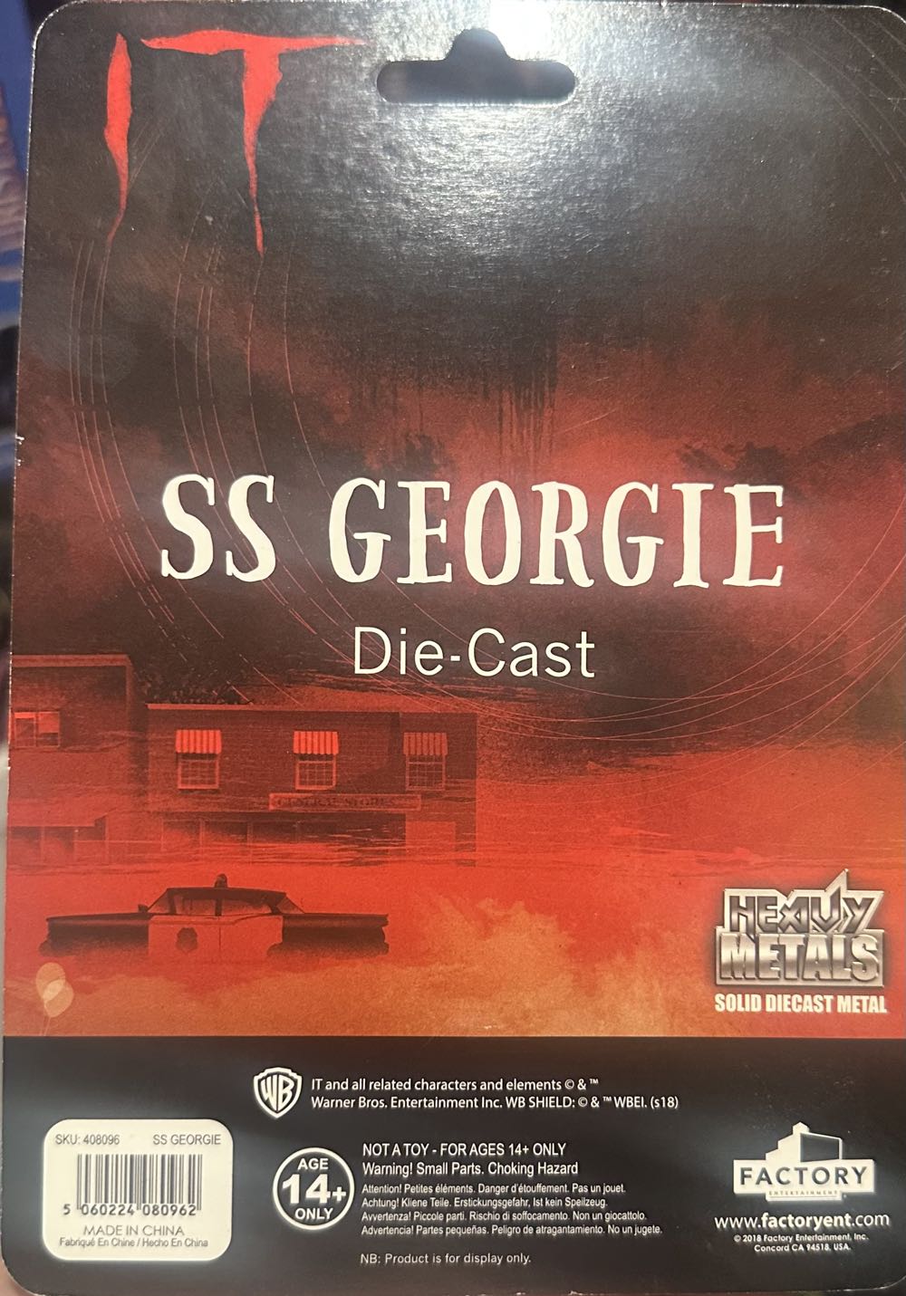 IT: SS Georgie Diecast Boat - Factory Entertainment (IT) action figure collectible [Barcode 5060224080962] - Main Image 2