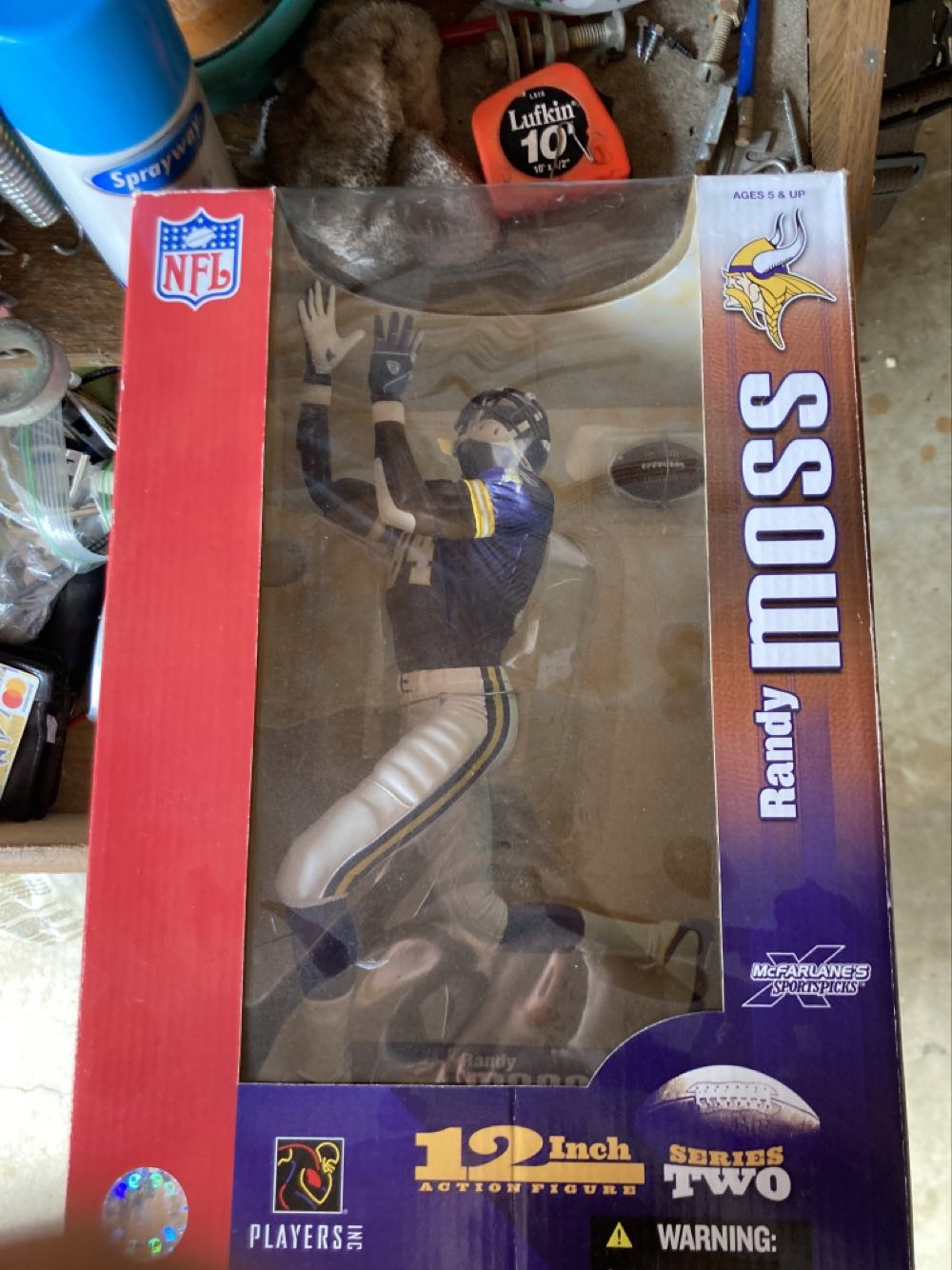 Moss Series 2 Mcfarlane 12” Nfl Football 12” Randy Moss Minnesota Vikings New - McFarlane action figure collectible [Barcode 787926742428] - Main Image 2
