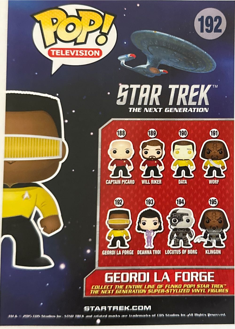 Star Trek: TNG Geordi La Forge - Funko Pop (Funko Pop! Television) action figure collectible [Barcode 849803049058] - Main Image 3