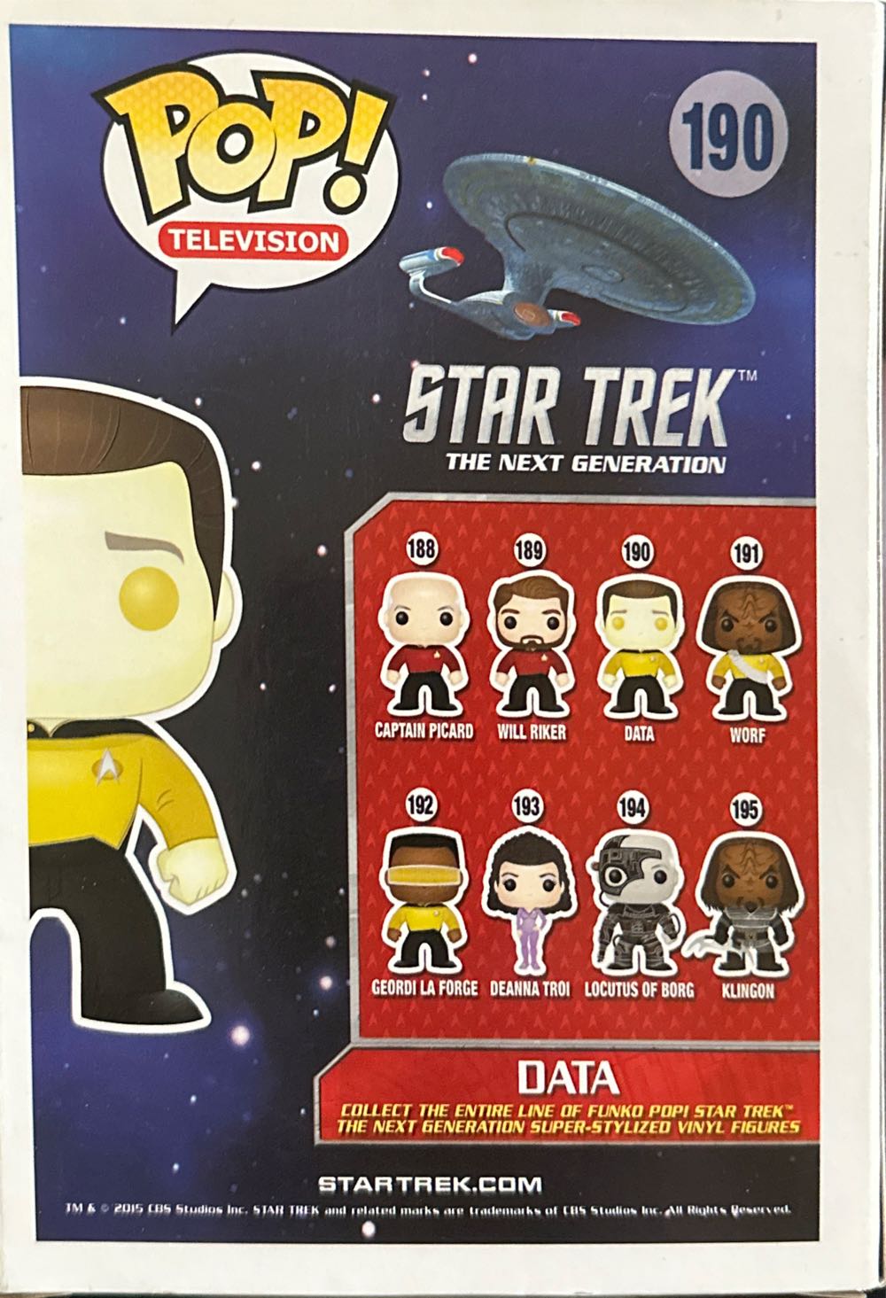 Star Trek: TNG Data - Funko Pop (Funko Pop! Television) action figure collectible [Barcode 849803049034] - Main Image 2