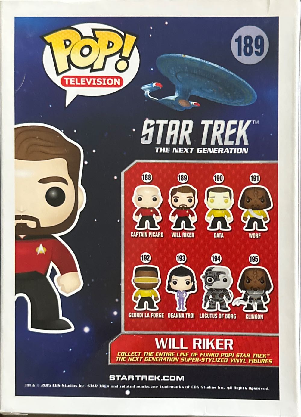Star Trek: TNG Will Riker - Funko Pop (Funko Pop! Television) action figure collectible [Barcode 849803049041] - Main Image 3