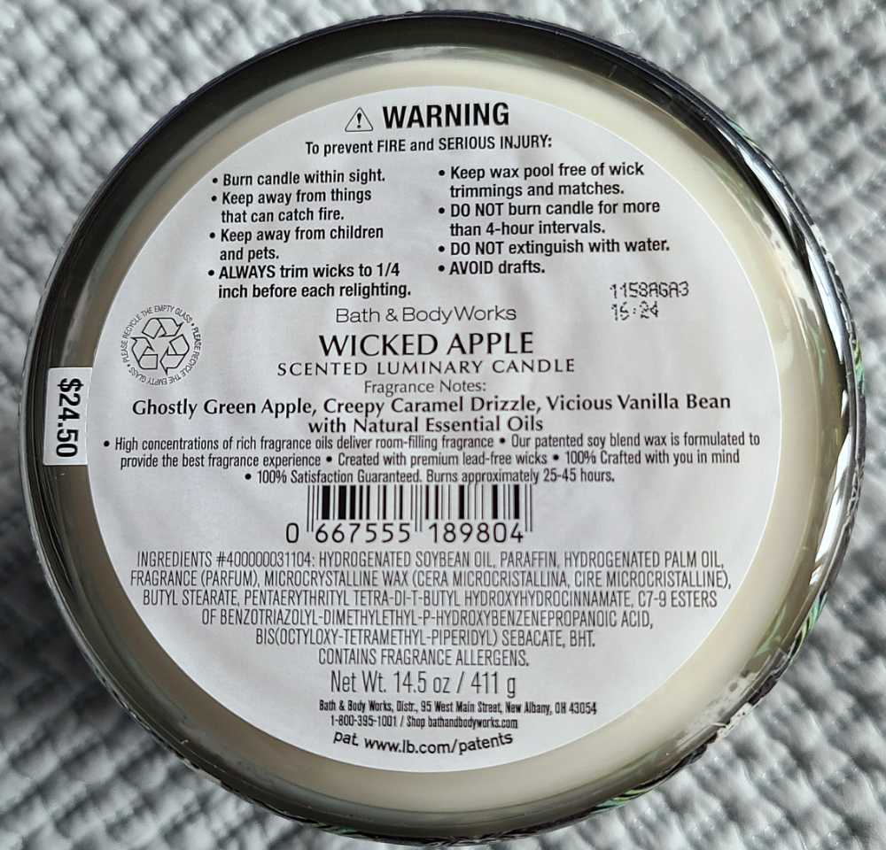 CANDLE: Halloween Bath & Bodyworks Wicked Apple 2021 - Bath & Bodyworks (Halloween Candles) action figure collectible [Barcode 4601533789804] - Main Image 2