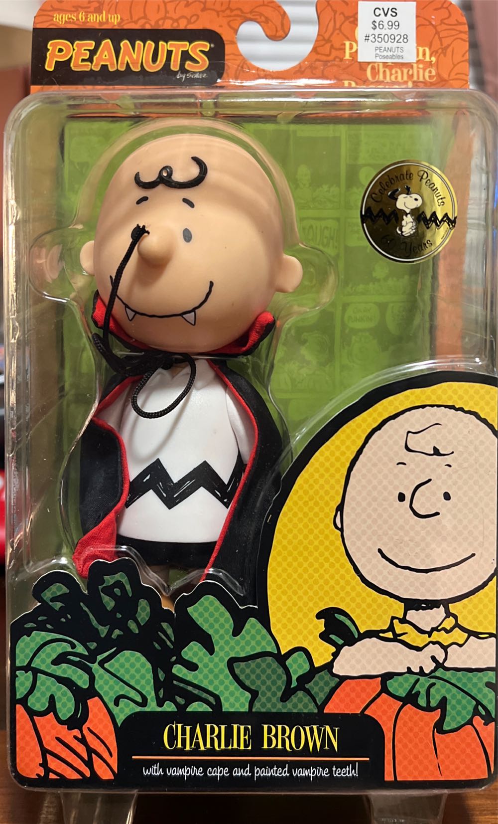 Peanuts Charlie Brown Vampire Great Pumpkin Doll Forever Fun - Forever Fun (Peanuts) action figure collectible [Barcode 879104010181] - Main Image 2