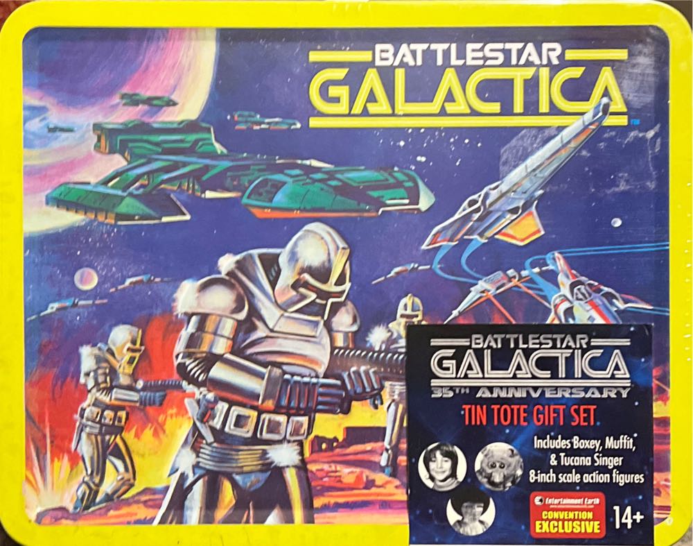 Battlestar Galactica Retro Tin Tote W Figures Con. Exclusive - Bif Bang Pow (Battlestar Galactica) action figure collectible [Barcode 814826014093] - Main Image 2