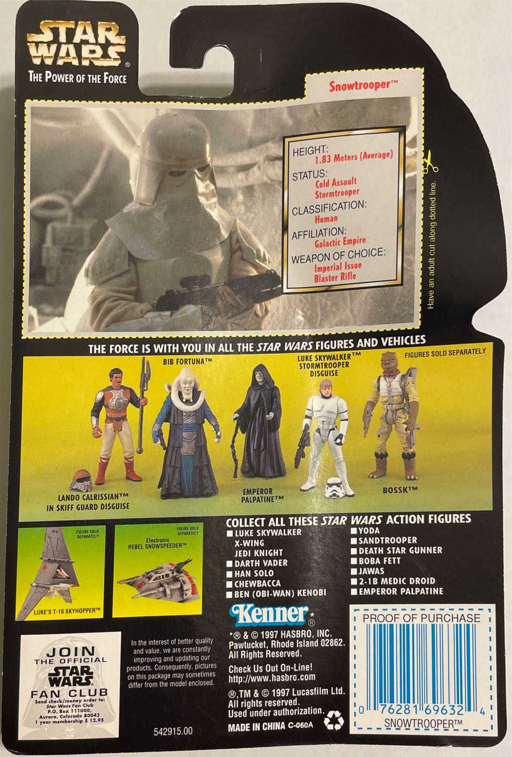 Snowtrooper - Kenner (Star Wars Power Of The Force) action figure collectible [Barcode 076281696324] - Main Image 2