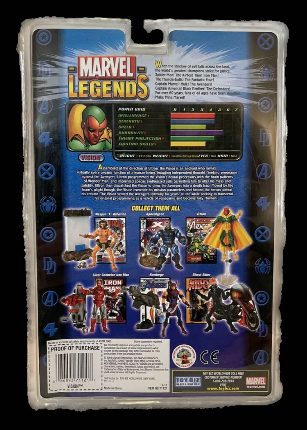 Vision (Classic) - Toybiz (Marvel Legends Series VII) action figure collectible [Barcode 0086892711217] - Main Image 2