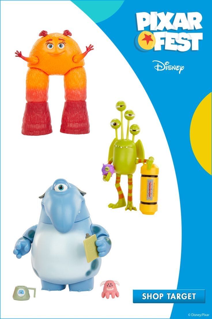 Disney MONSTERS AT WORK THE MIFT TEAM” 3-Pack - Mattel (Disney•Pixar) action figure collectible [Barcode 887961994391] - Main Image 2