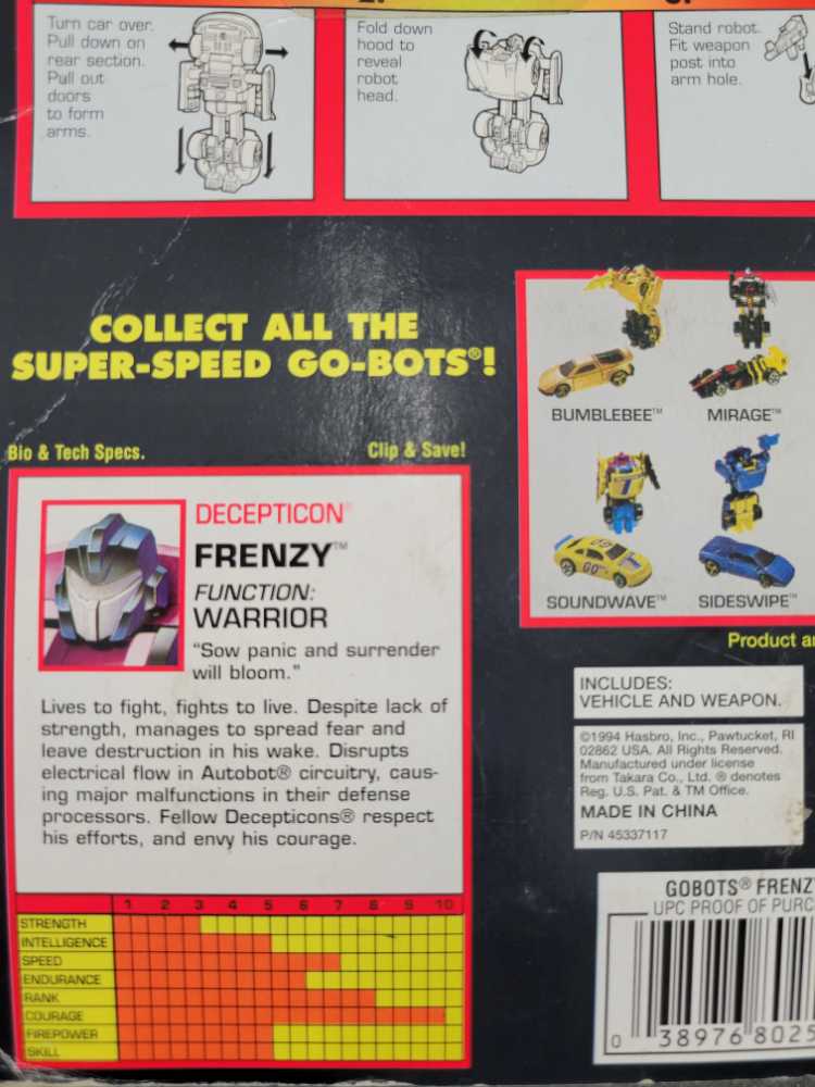 Transformers G2 Frenzy Go-bots - Hasbro (Generation 2) action figure collectible [Barcode 038976802588] - Main Image 4