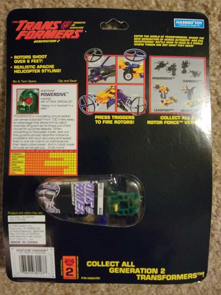 Transformers G2 Powerdive Rotor Force - Hasbro (Transformers (Decepticons)) action figure collectible [Barcode 038976801277] - Main Image 2