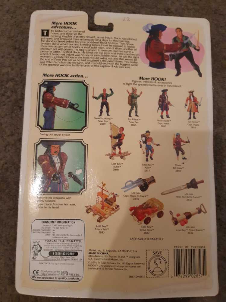 Capt. Hook (Multi - Blade) - Mattel (Hook) action figure collectible [Barcode 074299028571] - Main Image 2