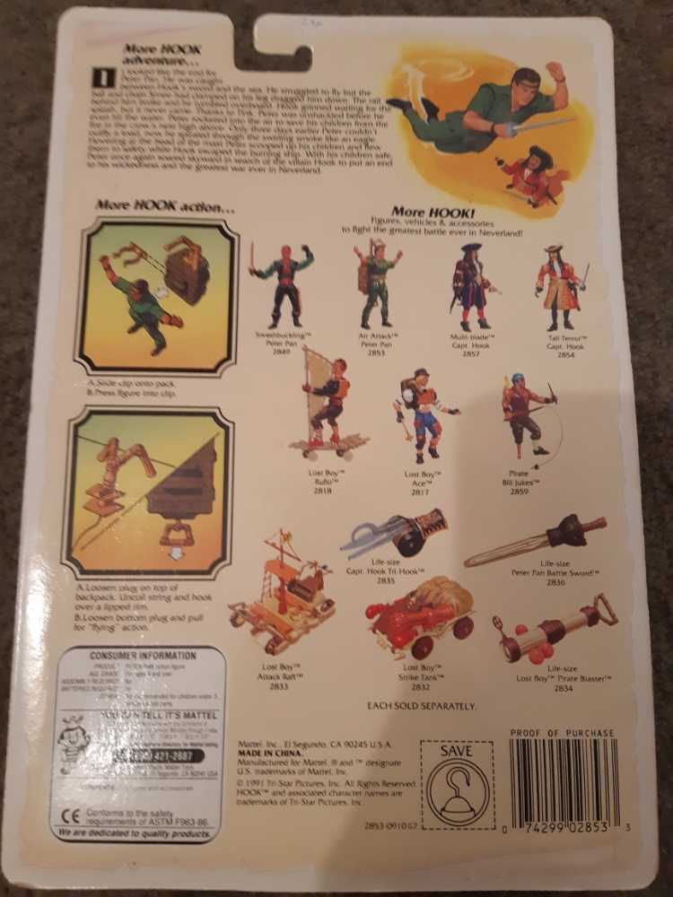 Peter Pan (Air Attack) - Mattel (Hook) action figure collectible [Barcode 074299028533] - Main Image 2
