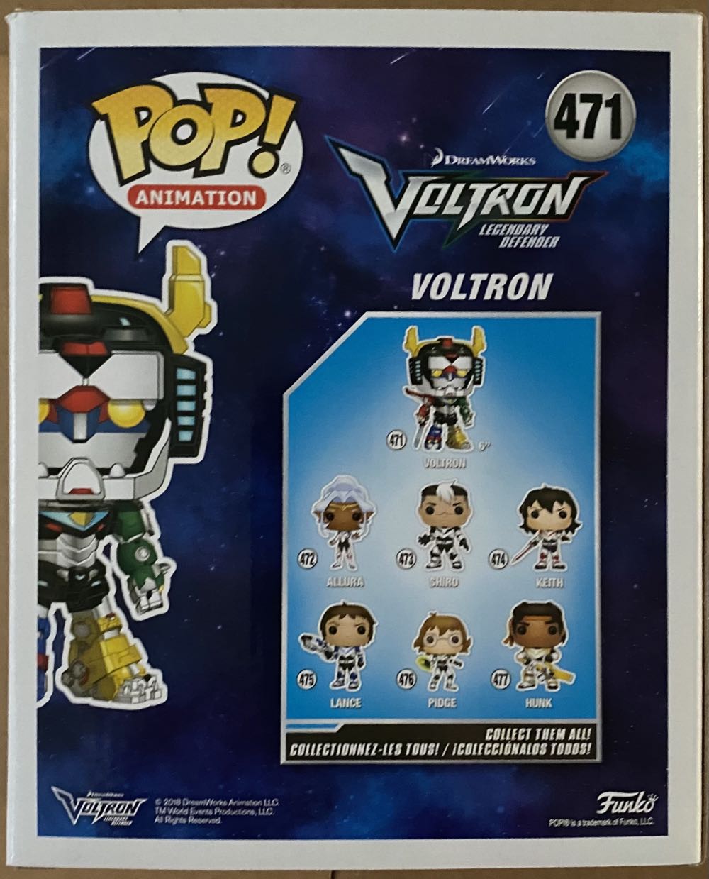 Pop! Animation (Voltron Legendary Defender): #471 Voltron (Metallic) - Funko (Voltron Legendary Defender) action figure collectible [Barcode 889698379755] - Main Image 3