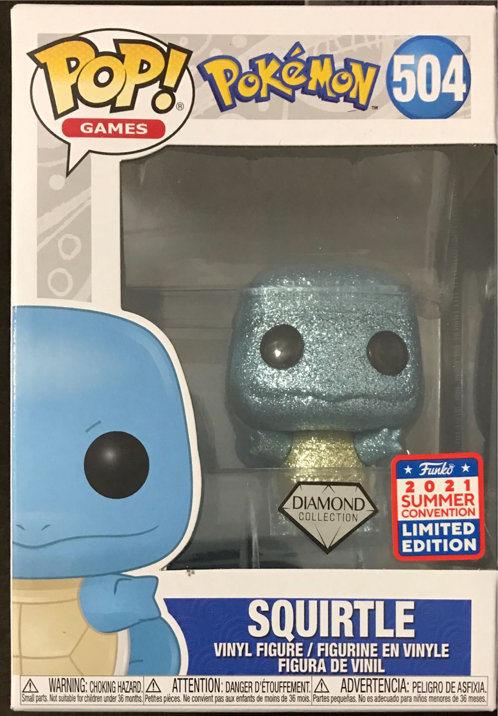 Pokemon: Squirtle Diamond Collection Funkon Exclusive #504 Shared Summer  action figure collectible [Barcode 889698559225] - Main Image 2