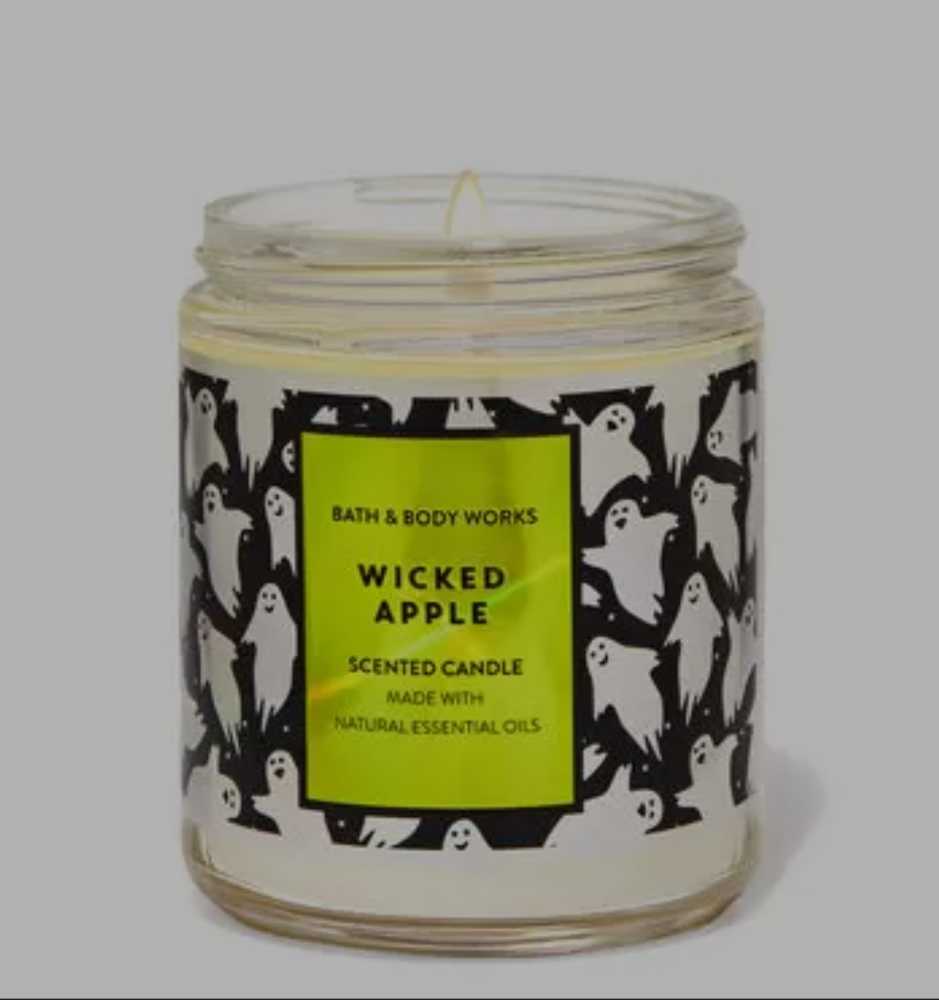 CANDLE: Halloween Bath & Bodyworks Wicked Apple Single Wick 2021  - Bath & Bodyworks Candle (Halloween Candles) action figure collectible [Barcode 667554993242] - Main Image 3