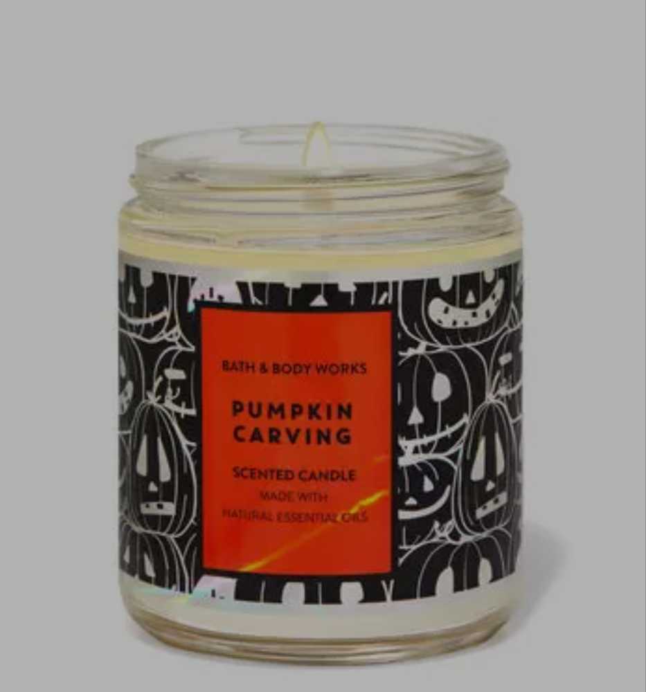 CANDLE: Halloween Bath & Bodyworks Pumpkin Carving Single Wick Jar 2021 - Bath & Bodyworks Candle (Halloween Candles) action figure collectible [Barcode 667555052535] - Main Image 3