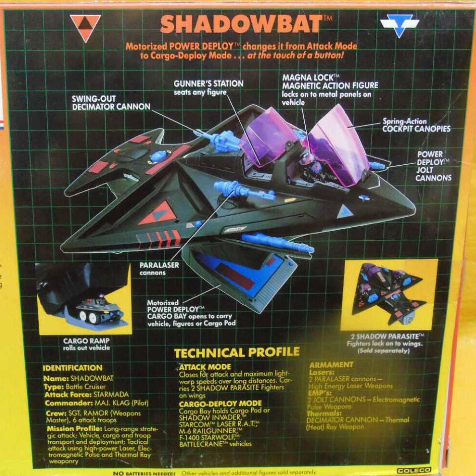 Starcom Shadowbat Battle Cruiser - Coleco (StarCom) action figure collectible [Barcode 076930013625] - Main Image 3