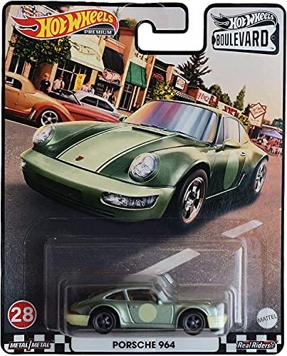 Hot Wheels Premium Boulevard Porsche 964 Boulevard Green  action figure collectible [Barcode 887961907261] - Main Image 1