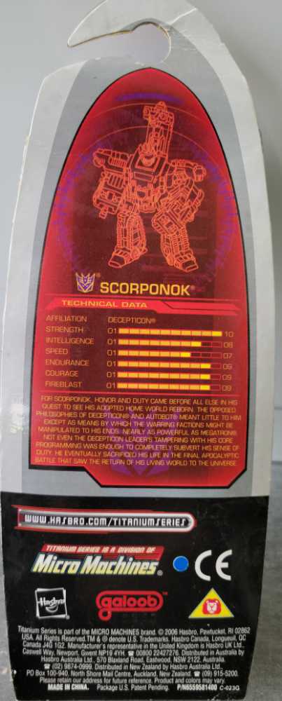 Scorponok  - Galoob (Titanium 3”) action figure collectible - Main Image 3