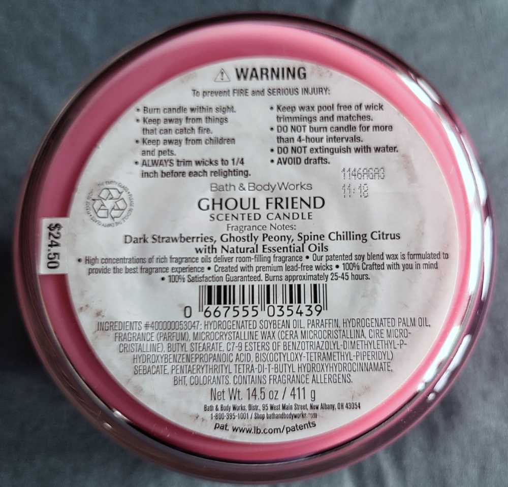 CANDLE: Halloween Bath & Bodyworks Ghoul Friend 2021 - Bath & Bodyworks Candle (Halloween Candles) action figure collectible [Barcode 667555035439] - Main Image 2
