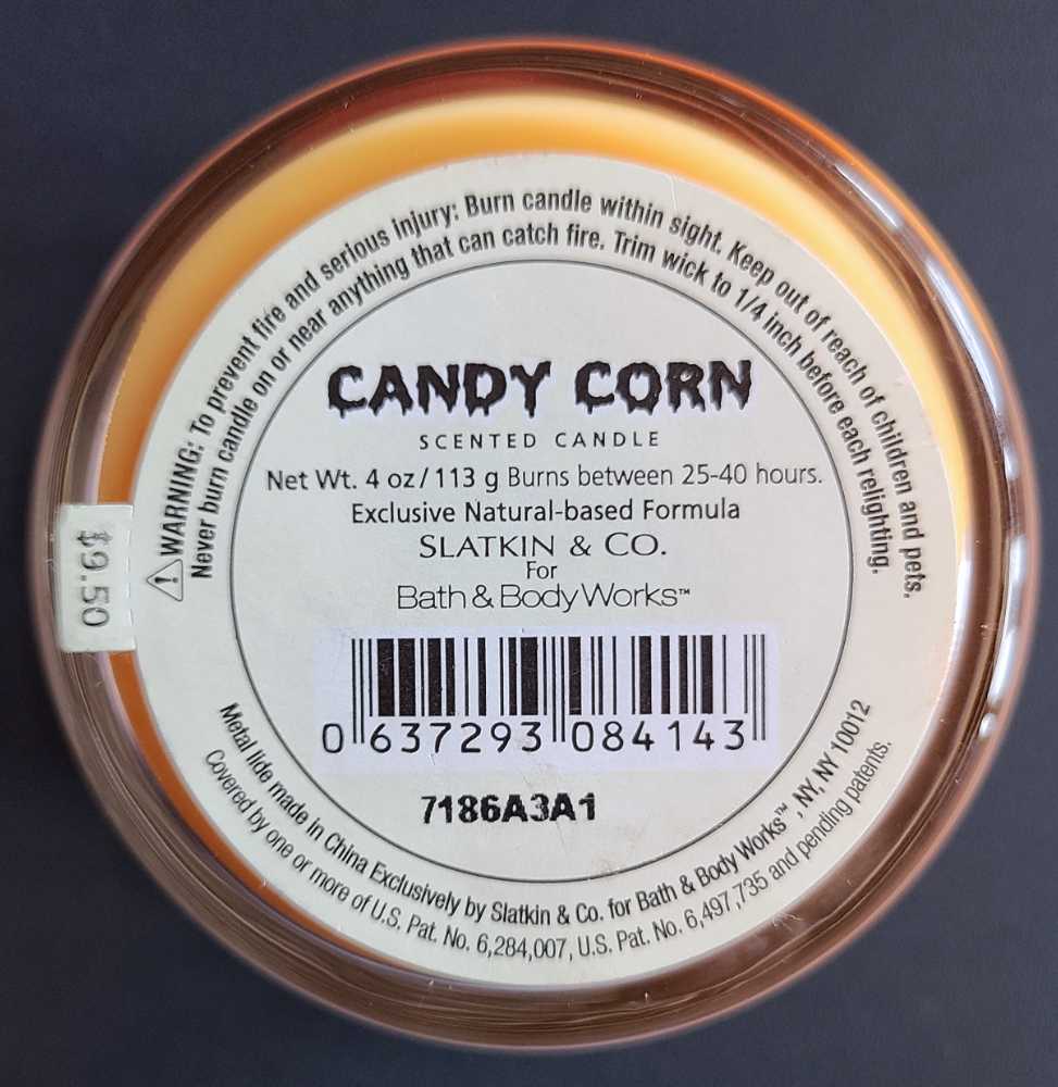 CANDLE: Halloween Bath & Bodyworks Candy Corn Single Wick 2007 - Bath & Bodyworks Candle (Halloween Candles) action figure collectible [Barcode 637293084143] - Main Image 2