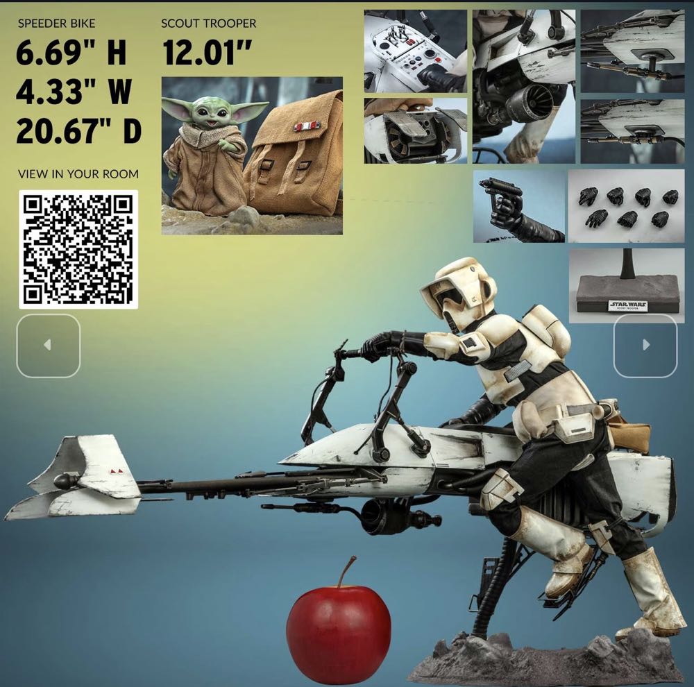 Hot Toys Tv Masterpiece Mandalorian Scout Trooper & Speeder Bike 1 6 Scale Figure White Tm#017 - Hot Toys (Star Wars, The Mandalorian) action figure collectible [Barcode 4895228605252] - Main Image 4