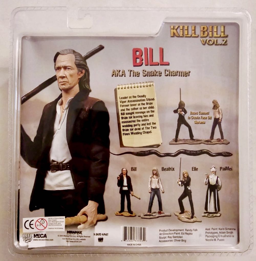 NECA REEL Toys Kill Bill Volume 2: Bill AKA The Snake Charmer 7” Action Figure - NECA - REEL TOYS (Kill Bill Vol. 2) action figure collectible [Barcode 634482333532] - Main Image 3