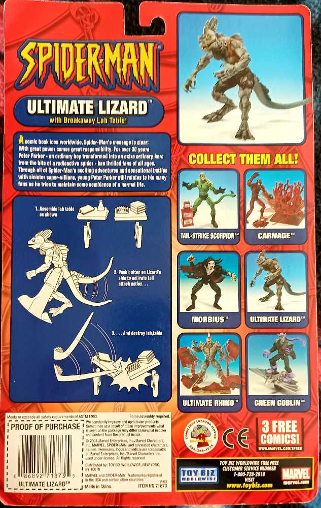 Toybiz Spider-man Classics: Ultimate Lizard  - ToyBiz - Marvel (Spider-Man) action figure collectible [Barcode 086892718735] - Main Image 2