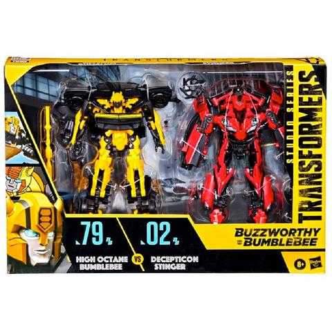 (79-BB/02-BB) High Octane Bumblebee VS Decepticon Stinger (2-PACK) | Transformers STUDIO SERIES: BUZZWORTHY BUMBLEBEE. Transformers: Age Of Extinction - Hasbro (Transformers Studio Series: BUZZWORTHY BUMBLEBEE) action figure collectible [Barcode 5010993893362] - Main Image 1