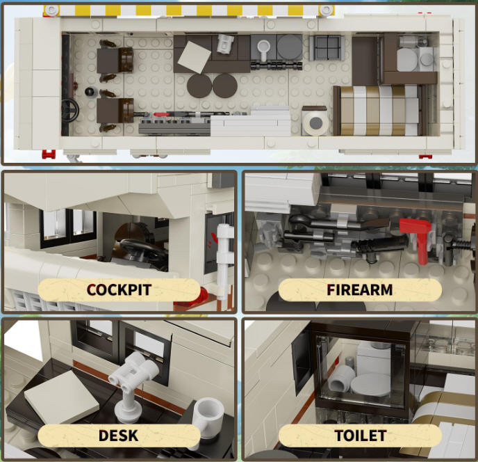 The Walking Dead AMC: Building Sets: Dale’s Rv Construction Set - McFarlane Toys (post-apocalyptic survival horror movie theme) action figure collectible [Barcode 787926145281] - Main Image 4