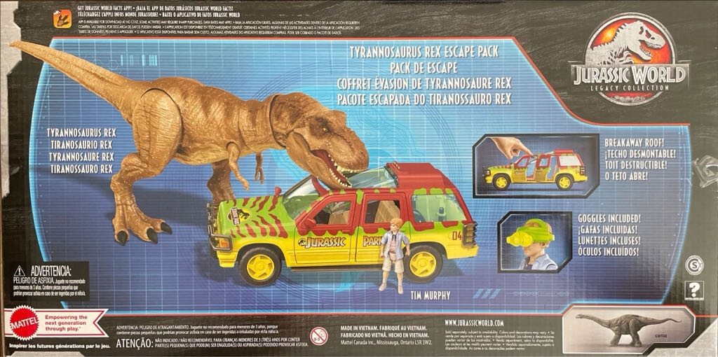 Escape 3-Pack (Tyrannosaurus Rex, Tim Murphy & Ford Explorer) - Mattel (Jurassic Park) action figure collectible [Barcode 887961943948] - Main Image 2