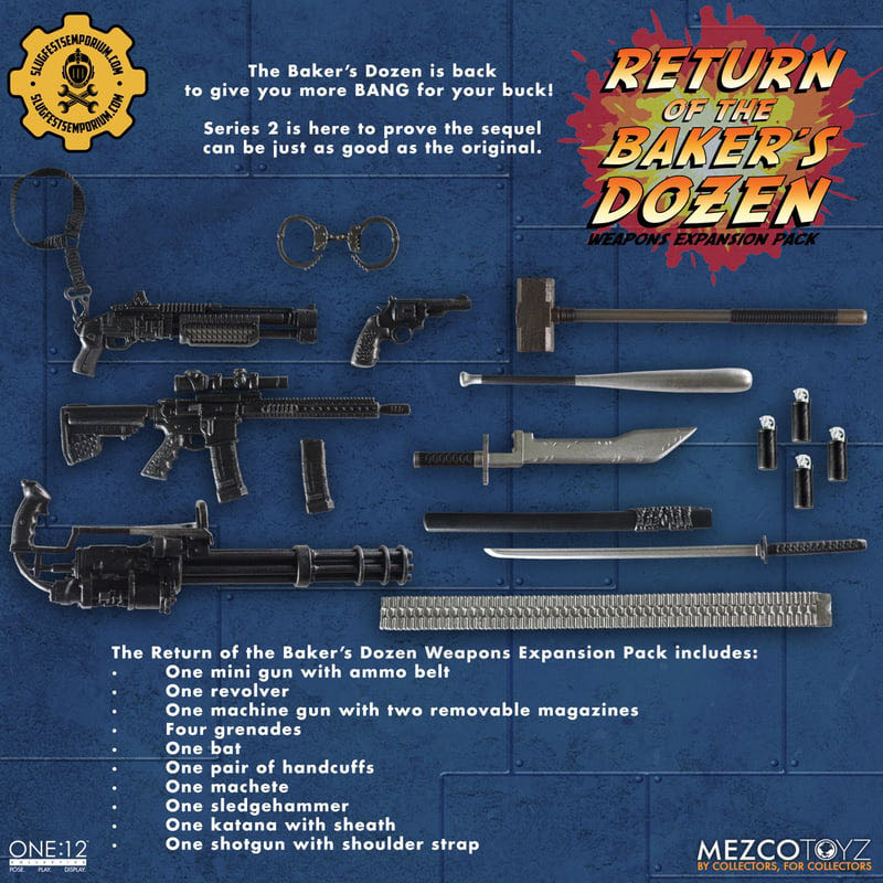 Mezco - One:12 Collective - Rumble Society - Return of the Baker’s Dozen Weapons Expansion Pack - Mezco Toyz (Rumble Society) action figure collectible [Barcode 696198110142] - Main Image 2