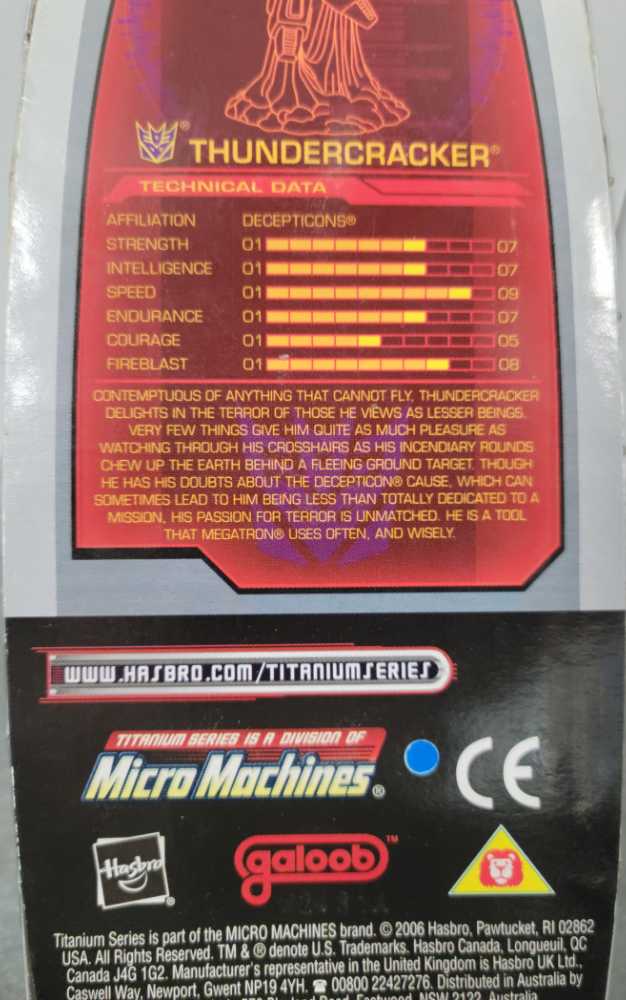 Thundercracker Carded - Galoob (Titanium 3”) action figure collectible - Main Image 4