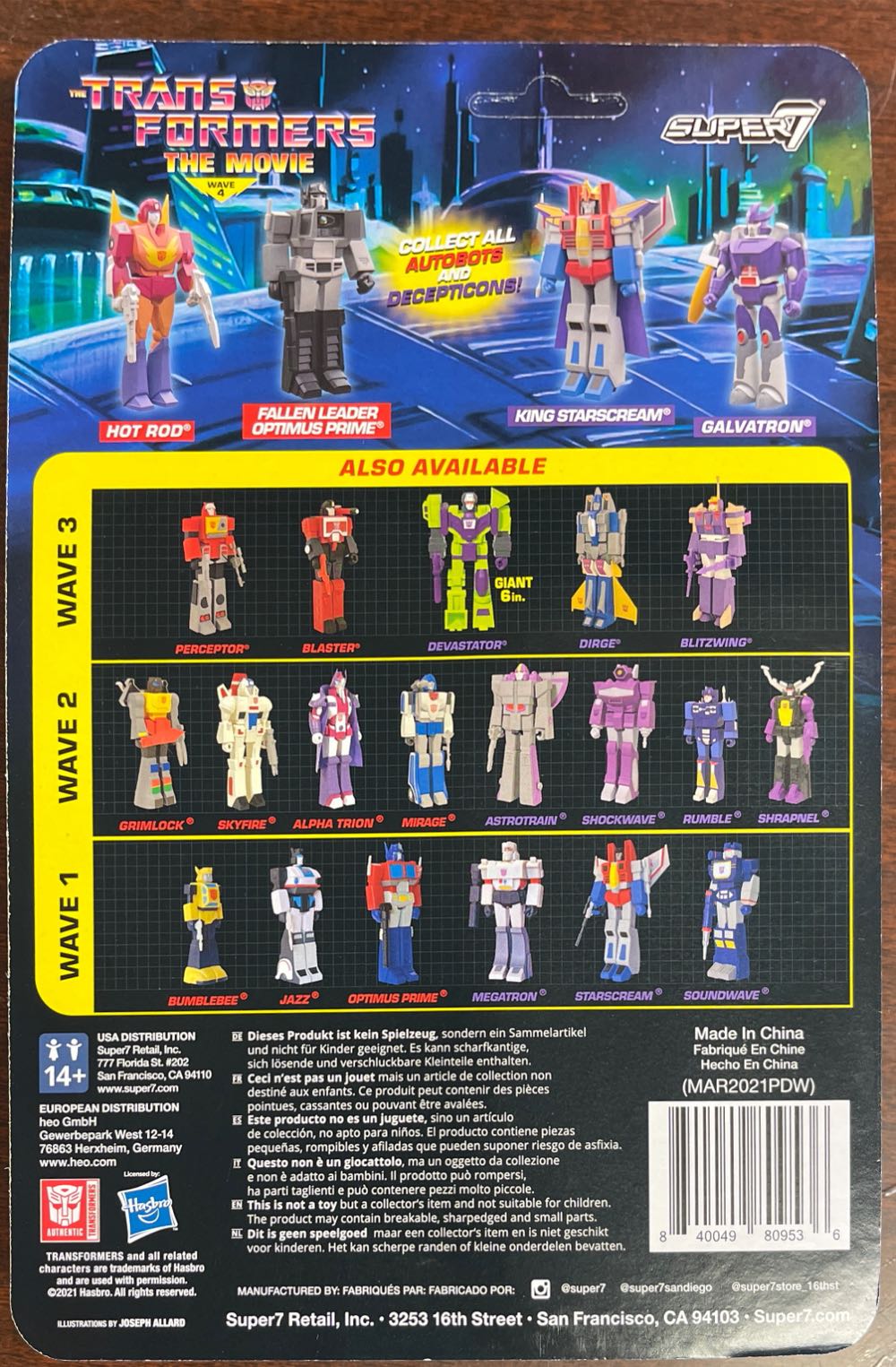 Optimus Prime (Open Chest Fallen Leader) - Super7 (The Transformers: The Movie) action figure collectible [Barcode 840049809536] - Main Image 2