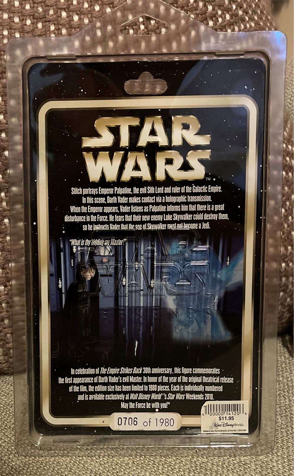 Disney Star Tours Stitch As Emperor Palpatine Hologram  action figure collectible - Main Image 2