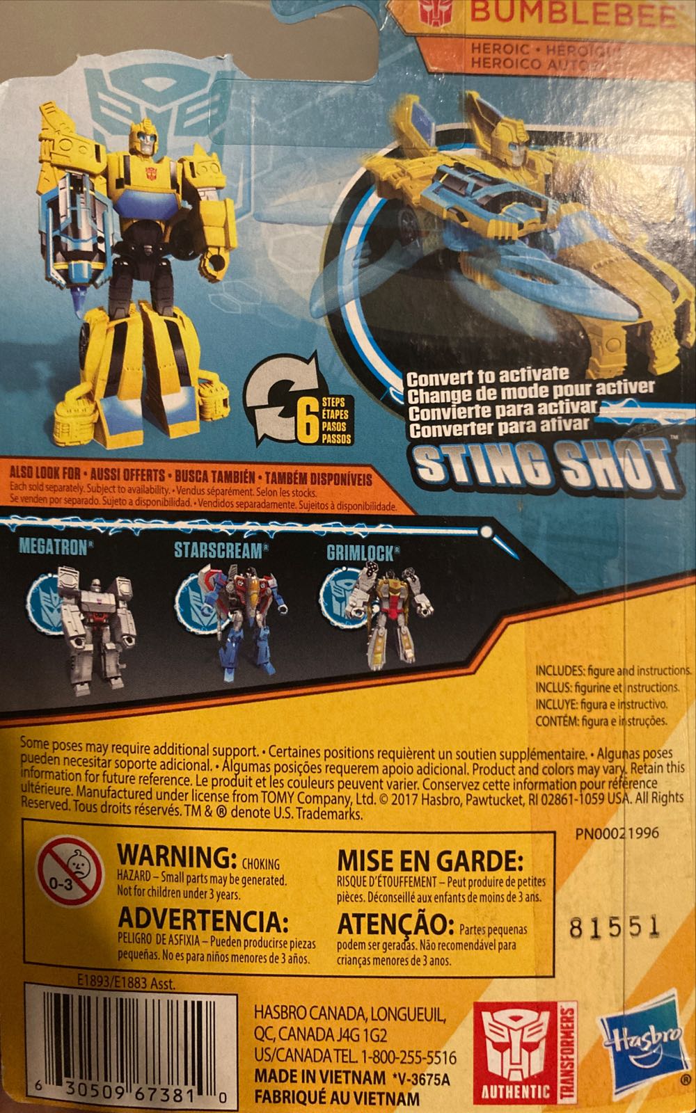 Transformers: Cyberverse- BumbleBee - Hasbro (Transformers: Cyberverse) action figure collectible [Barcode 630509673810] - Main Image 2